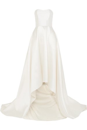 Halfpenny London | Jackson strapless asymmetric duchesse-satin gown | NET-A-PORTER.COM