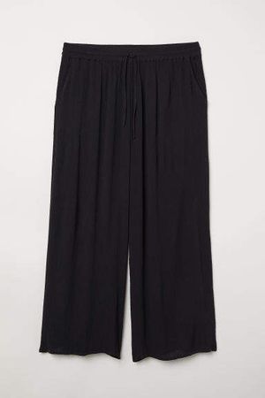 H&M+ Wide-leg Pants - Black