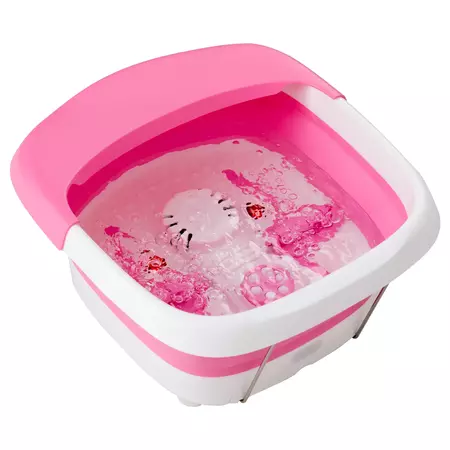 Costway Heated Foot Spa Bath Massager Collapsible Design, 3 in 1 Footbath Tub with Rollers Pumice Stone Scrub Brush Pink - Walmart.com
