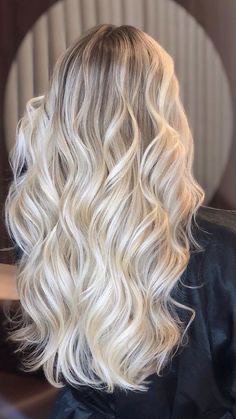 platinum blonde wavy hair