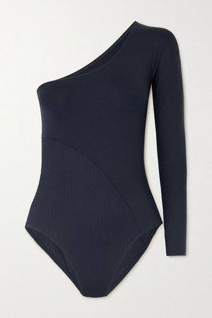 Vibes One-sleeve Swimsuit - Navy