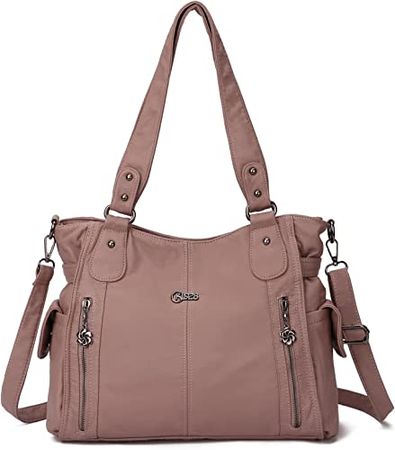 Amazon.com: Purses and Handbags for Women Large Hobo Shoulder Bags Soft PU Leather Multi-Pocket Tote Bag (19#Pink) : Clothing, Shoes & Jewelry