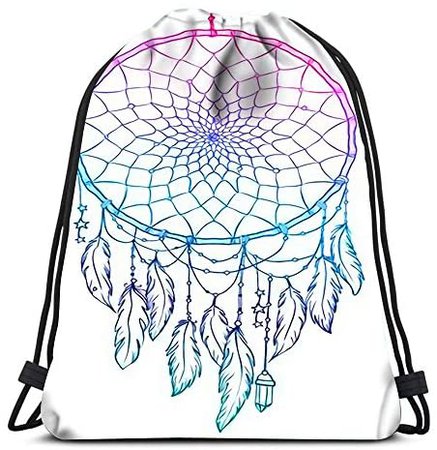 Amazon.com | Drawstring Backpack Native American Indian Talisman Dreamcatcher With Feathers And Moon Hipster Yoga Runner Daypack Shoe Bags | Drawstring Bags