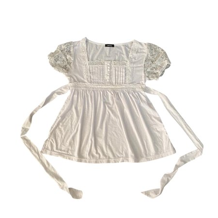 white lace milkmaid babydoll top