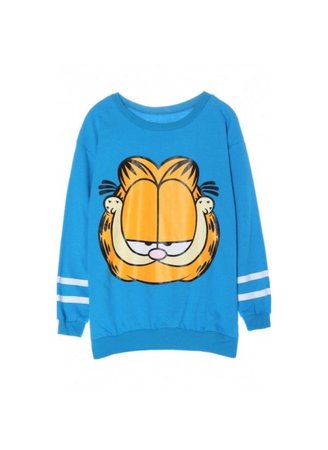 Garfield Blue Striped Orange long sleeve shirt fun