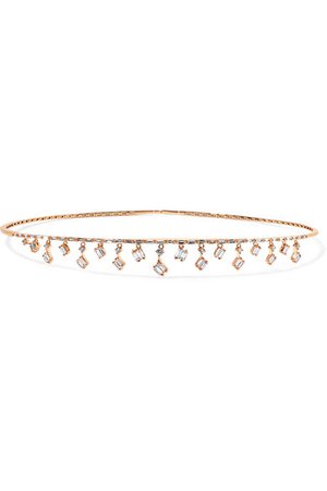 Suzanne Kalan | Dangle 18-karat rose gold diamond choker | NET-A-PORTER.COM