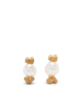 Claire English Tortuga pearl stud earrings - FARFETCH