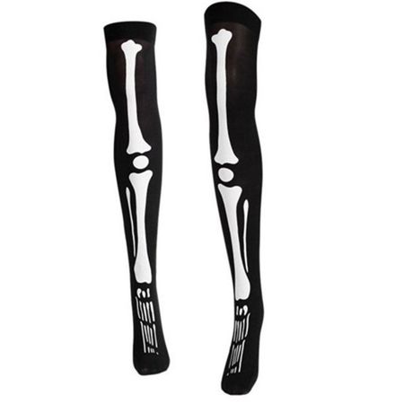 YiLvUst Skeleton Thigh High Socks - Goth Costume Bone Over The Knee High Sock Anatomical Skeletal Spooky Tight Stockings - Walmart.com
