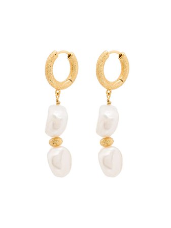 Anni Lu Stellar pearl-embellished huggie earrings