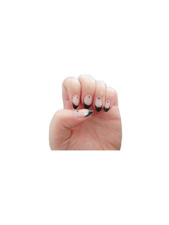 black tip nails manicure