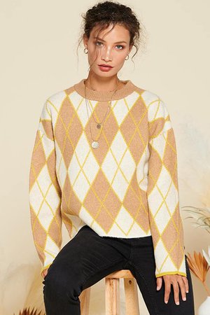 Abbi Argyle Sweater | Crescent