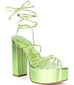 Gianni Bini Bardi Leather Strappy Ankle Wrap Sandals | Dillard's