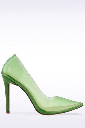 Lime green perspex shoes
