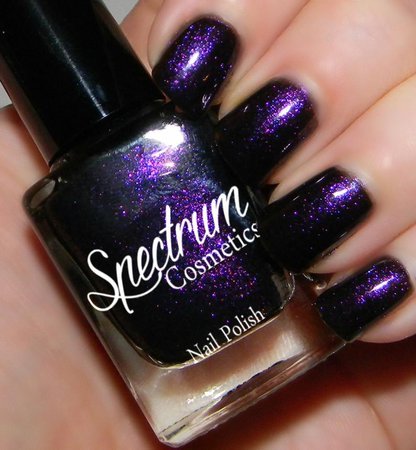 Black Nail Polish with Purple Sparkle ALCYONE | Etsy