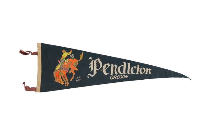 Vintage Pendleton Oregon Felt Flag | Etsy