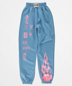 NEW girl ORDER Flame Blue & Pink Jogger Sweatpants in 2020 | Cute sweatpants outfit, Cute sweatpants, Retro outfits