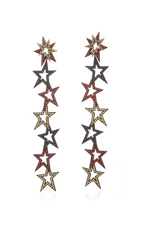 STAGGERED STARDUST CHANDELIER EARRINGS by Lynn Ban Jewelry | Moda Operandi