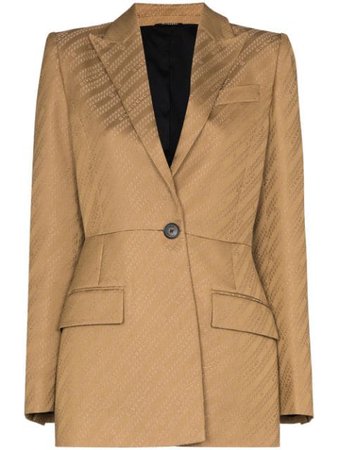 Shop brown Givenchy jacquard logo blazer with Express Delivery - Farfetch
