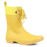 Floral Lace-Up Waterproof Rain Boot