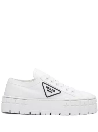 Shop Prada Double Wheel low-top sneakers with Express Delivery - FARFETCH