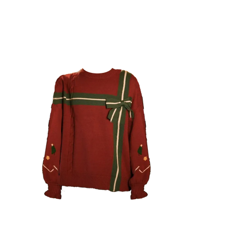SNBL | Christmas Round Neck Bowknot Details Red Sweater (Dei5 edit)