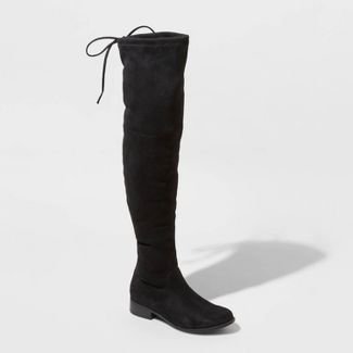 Women's Sidney Microsuede Over The Knee Fashion Boots - A New Day™ Black 7.5 : Target