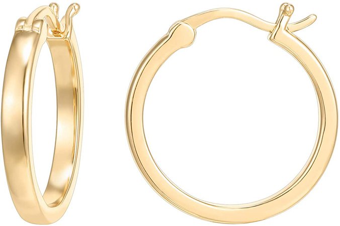 Amazon.com: PAVOI 14K Yellow Gold Plated 925 Sterling Silver Post Lightweight Hoops | Yellow Gold Hoop Earrings for Women: Jewelry