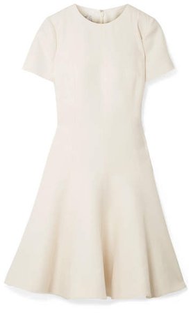 Wool And Silk-blend Dress - Off-white