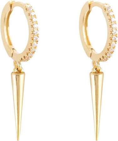 Amazon.com: VACRONA Gold Cuff Earrings Huggie Earrings for Women 14k Gold Plated Small Huggie Hoop Earrings: Clothing, Shoes & Jewelry
