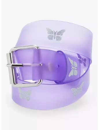 Purple Glitter Butterfly Belt | Hot Topic