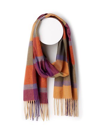 Stretched-check scarf | Simons | Women's Winter Scarves and Shawls online | Simons