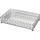 Amazon.com: Lindlemann Mirrored Crystal Vanity Tray - Ornate Decorative Tray for Perfume, Jewelry and Makeup (Rectangle 12 x 9 inches , Silver): Kitchen & Dining