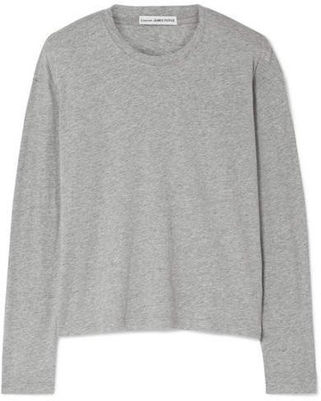 Cotton-jersey Top - Gray