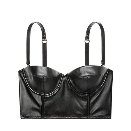 victoria-s-secret-very-sexy-black-faux-leather-bustier-balconet-corset-bra-size-34dd.jpg (800×800)