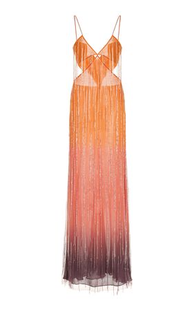 Sunset Degrade Fringe Maxi Dress By Cucculelli Shaheen | Moda Operandi