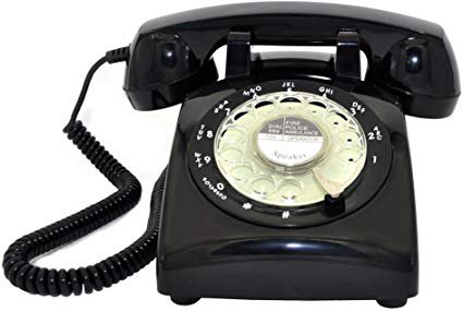 Glodeals Black Vintage Old Fashioned Rotary Dial Home Telephone: Amazon.ca: Electronics