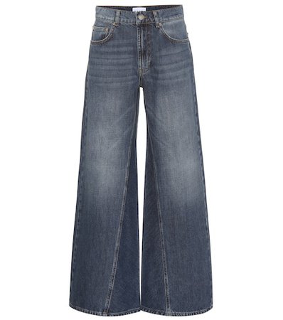 Mid-rise wide-leg jeans