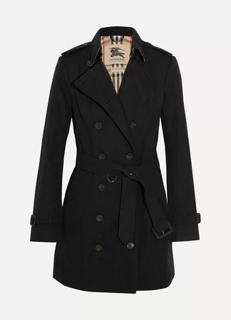 Black The Sandringham Mid cotton-gabardine trench coat | Burberry | NET-A-PORTER