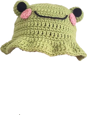crochet frog bucket hat