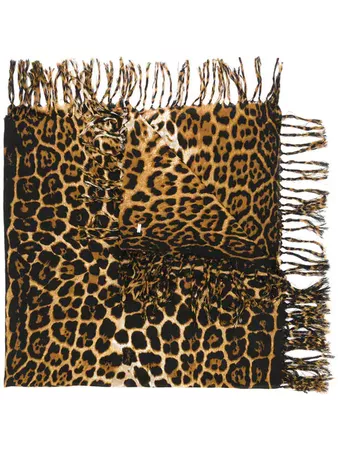 Saint Laurent Leopard Print Scarf - Farfetch