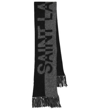 Saint Laurent - Logo wool, alpaca and mohair-blend scarf | Mytheresa