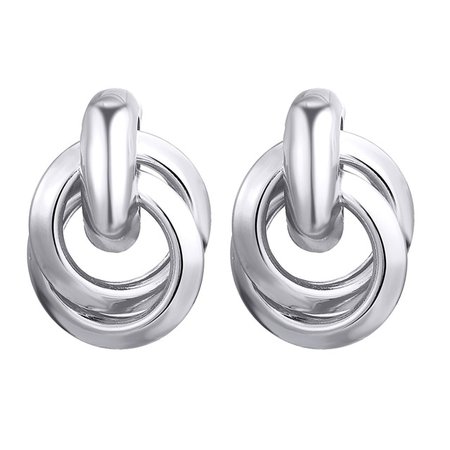 Alloy Double Circle Twisted Creativity Boho Fashion Stud Earrings For Women 2020 New Trends Jewelry Aesthetic Unusual ED10318|Drop Earrings| - AliExpress