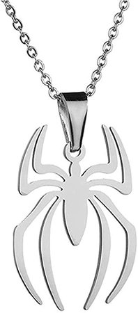 Houpotao Spiderman Pendant Necklace Set Stainless Steel Lightweight Hypoallergenic Spider Jewelry for Boys Grils (Silver) | Amazon.com
