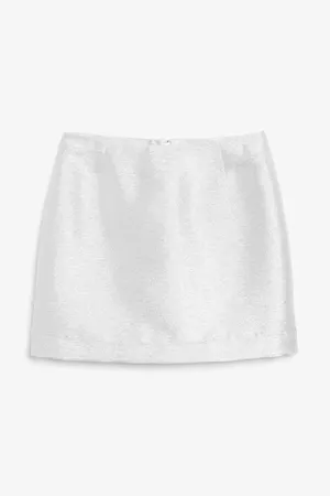 A-line mini skirt - Metallic silver glitter - Mini skirts - Monki WW