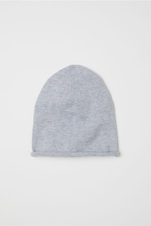 Fine-knit Silk-blend Hat - Light gray melange - Kids | H&M US