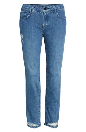 J Brand Sadey Slim Crop Straight Leg Jeans (Solar Destruct) | Nordstrom
