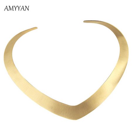 Collar Necklace V Shape Choker Necklace Gold Color Collares Jewelry Stainless Steel Torques Statement Fine Jewelry-in Choker Necklaces from Jewelry & Accessories on Aliexpress.com | Alibaba Group