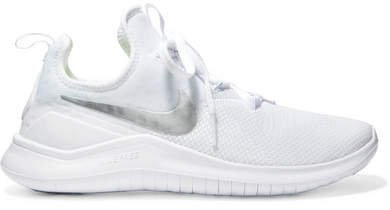 Free Tr 8 Stretch-knit And Mesh Sneakers - White
