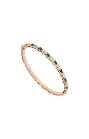 Green and Rose Gold Thin Bracelet - Bvulgari