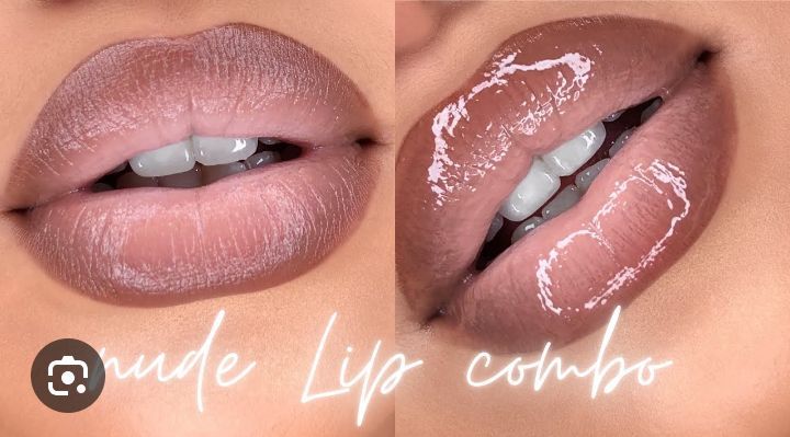 Nude lined glossy lip combo